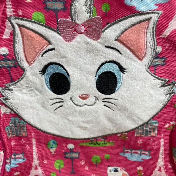 Disney The Aristocats Marie Backpack Purse Genuine Disney Kitty Cat Pink White - Picture 3 of 10